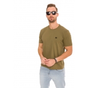 Camiseta Manga Curta Verde Militar Basics Cia Gota