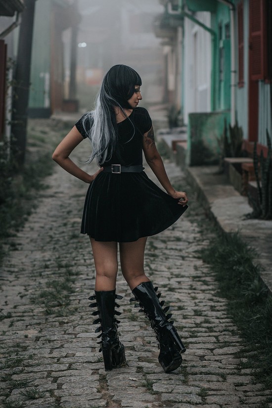 Vestido de Veludo Gothic Doll