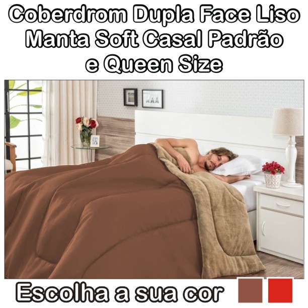 Coberdrom Queen Dupla Face Manta Soft - 2,40m x 2,20m