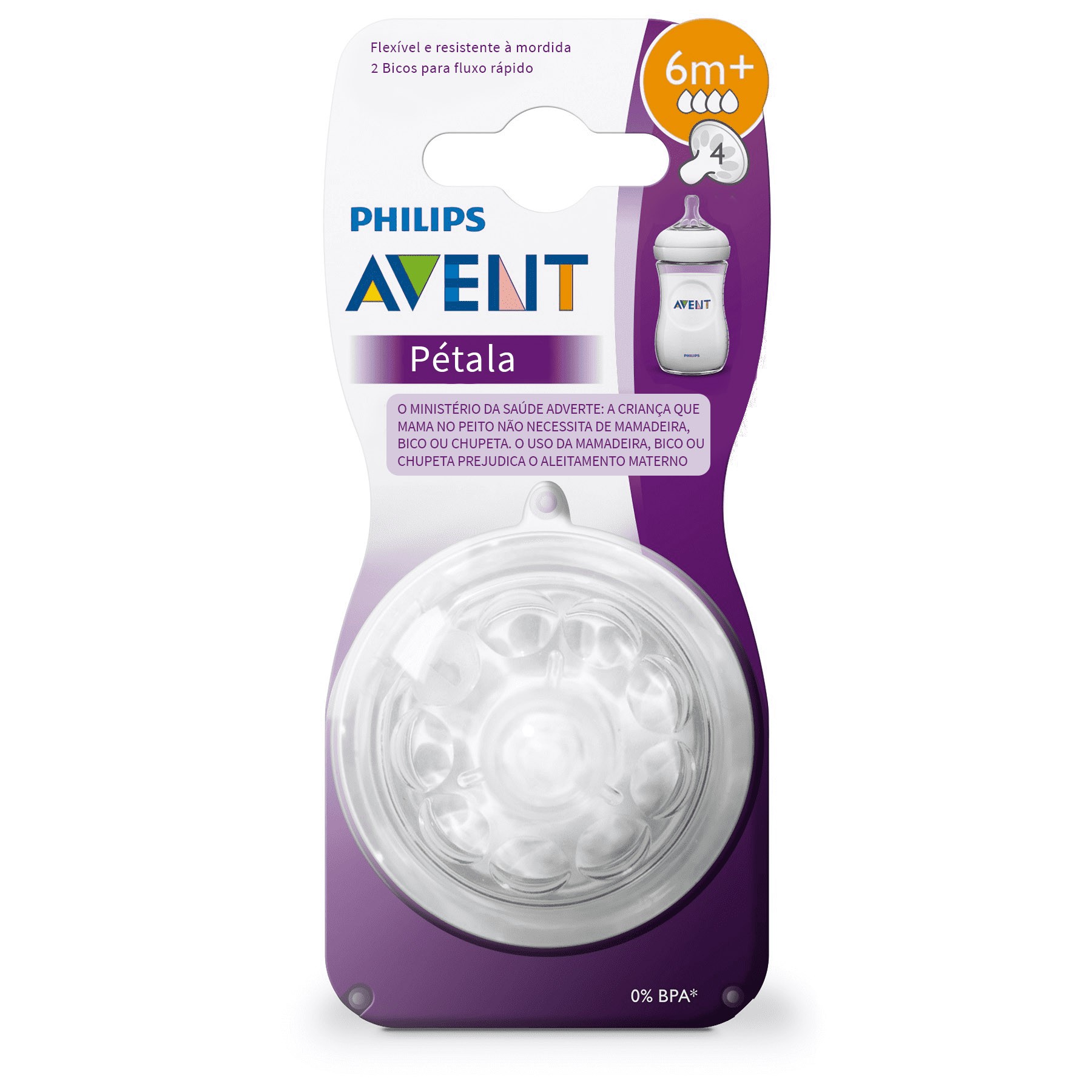 Bico de Mamadeira Pétala - (+ 6 meses) - 2 unidades - Philips Avent