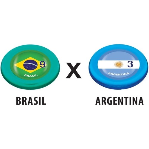 Futebol de Botão Cristal - Brasil x Argentina - 2 Times - Gulliver 