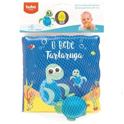 Kit Livrinho de Banho - O Bebê Tartaruga - Com Luz - Buba