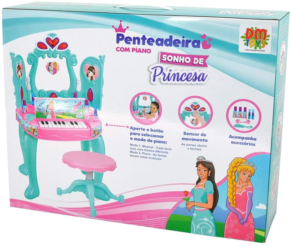 Penteadeira com Piano - Princesas - DM Toys 