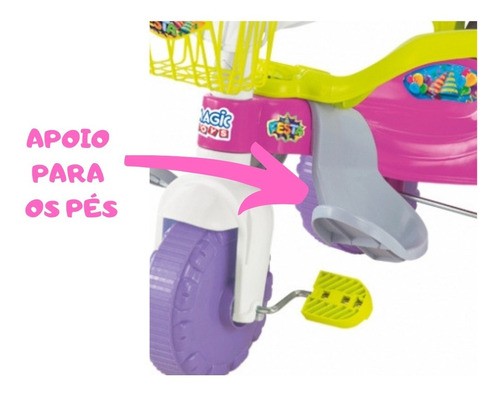 Triciclo Infantil - Tico-Tico - Festa Rosa - Magic Toys 