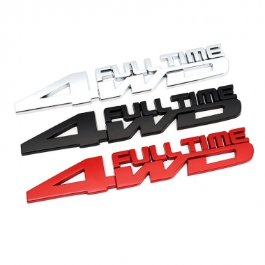 Emblema em Alumínio Full Time Tração 4WD 15 cm x 2,5 cm