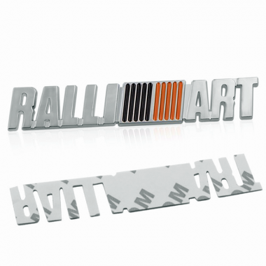Emblema carro para Mitsubishi edição Ralliart em metal 12,5cm x 2,2cm