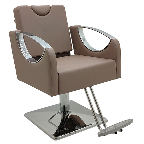 Cadeira Poltrona Dalí Hidraulica, Fixa (não reclina) base quadrada aço cromado