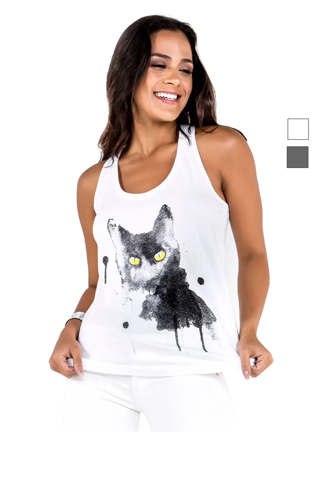 Camiseta Básica Feminina Latifundio Cat