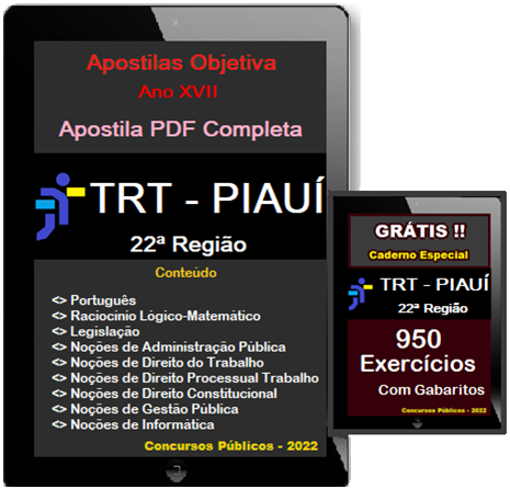 Apostila  PDF - Concurso TRT PI | Técnico Judiciário -  Administrativa-TRT-PI 2022
