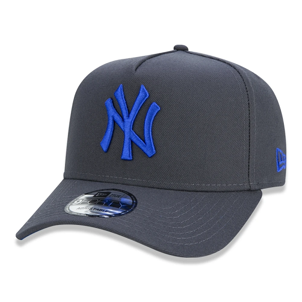 Boné New Era 9forty A-frame Mlb New York Yankees Destroyed - Grafite E Azul