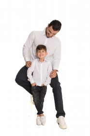 Pai e Filho - Camisa Social Lisa Branca