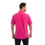 Camisa Social Masculina Slim Olimpo Maquinetada Manga Curta Rosa