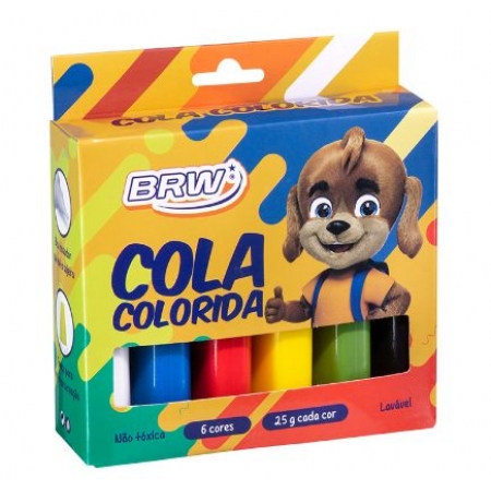 Cola Colorida Brw Conjunto C/ 6 Cores