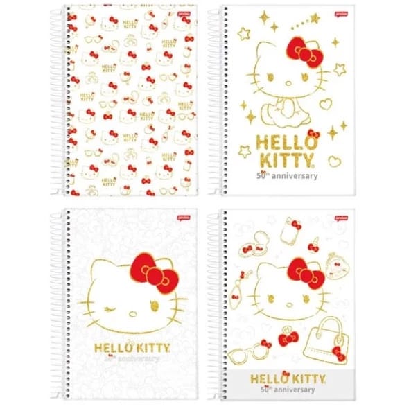 Caderno Universitário Hello Kitty 50th 01 Matéria - Jandaia