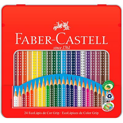 Ecolapis de Cor Grip C/ 24 Cores - Faber-Castell