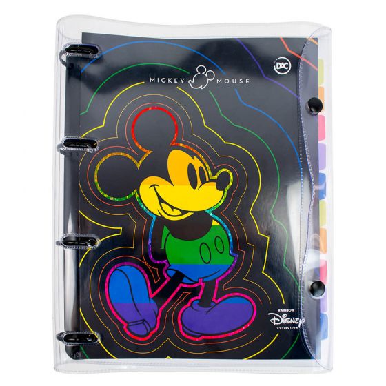 Fichário Argolado Mickey Rainbow Collection