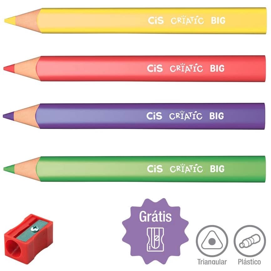 Lápis de Cor Cis Criatic Big C/ 12 Cores