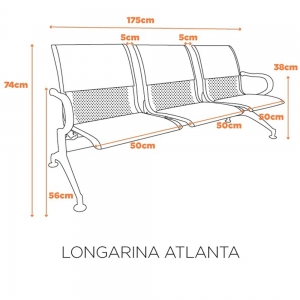 Longarina Atlanta - 03 Lugares