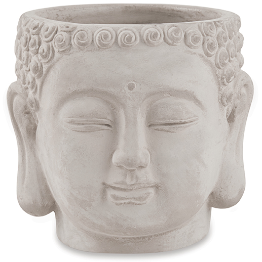 Cachepot Buda Cinza de Ceramica 15cm