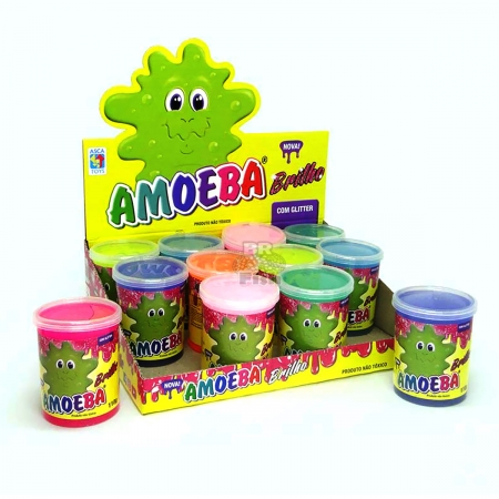 Amoeba Kit 6  Com Glitter Massinha Geléia Diversão Brincar Slime