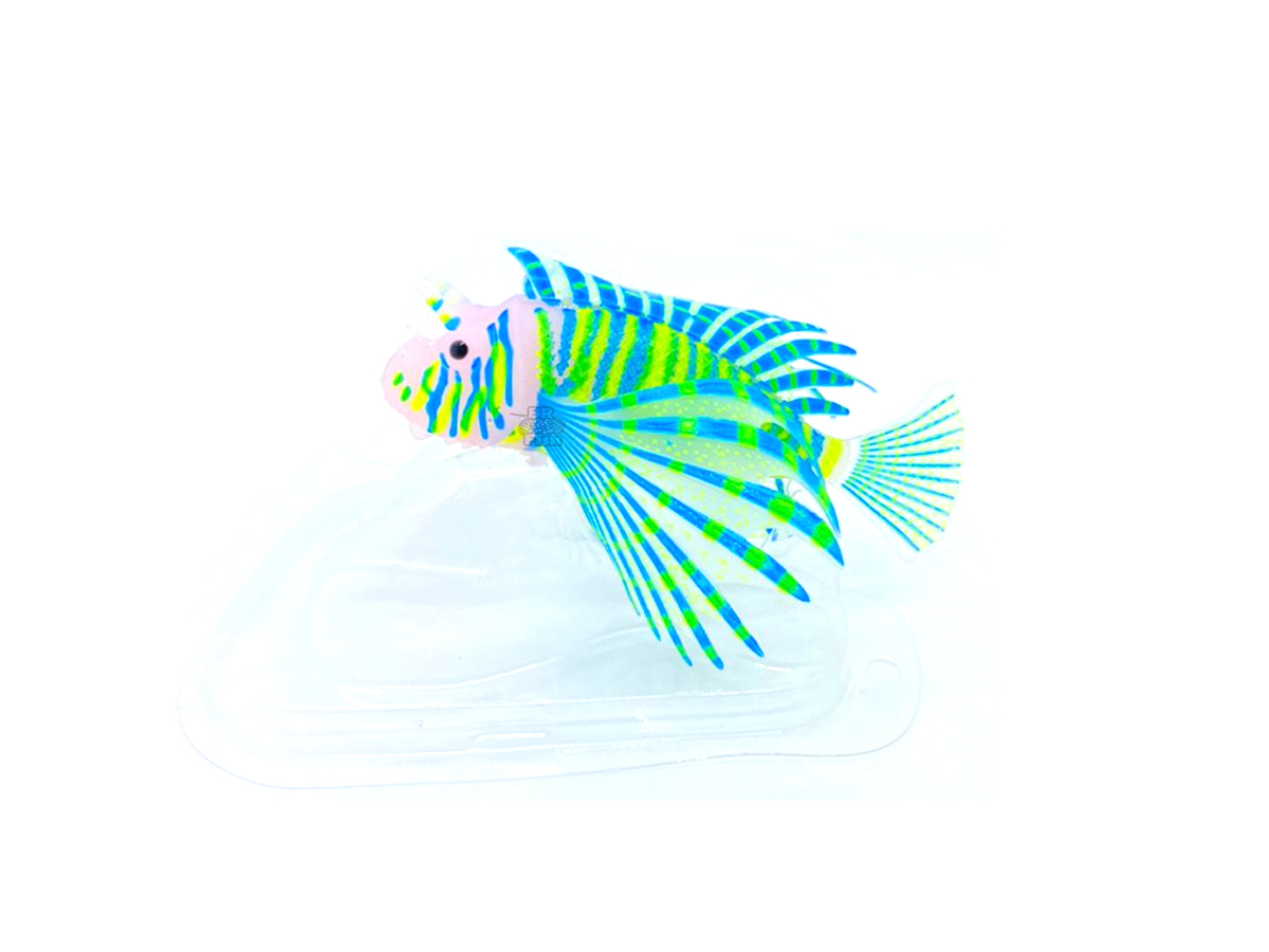 Enfeite Lionfish Peixe Maxxi Decoração Aquários Azul 15110B