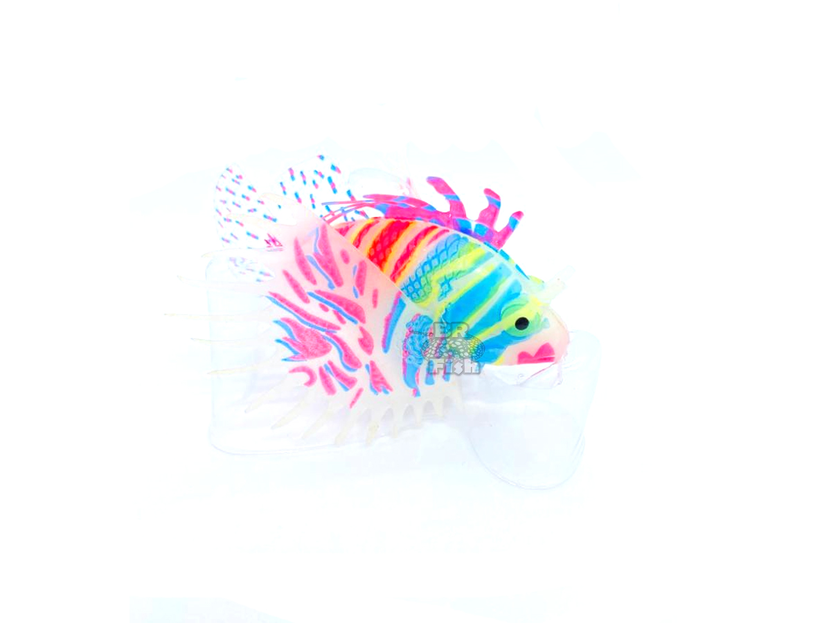 Enfeite Lionfish Peixe Maxxi Decoração Aquários Rosa 15111R