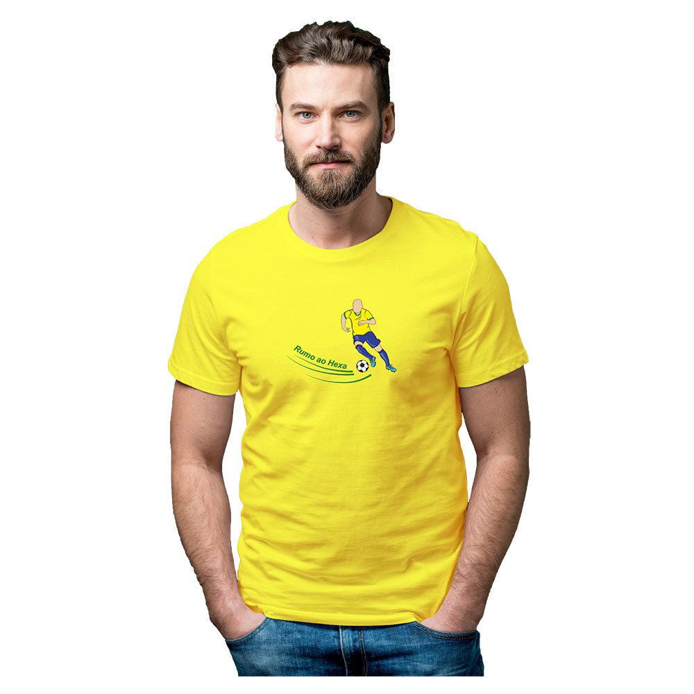 Camiseta Torcida Brasil Rumo ao Hexa Copa do Mundo