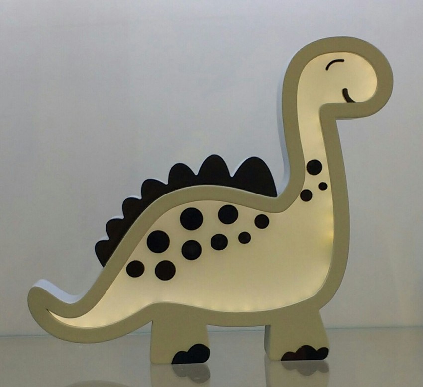 Luminária Infantil Dinossauro Cinza com Preto