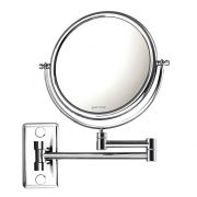 Espelho de Parede Mobile Cromado com Braço Articulável e Aumento de 5x para Maquiagem