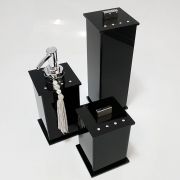 Kit Elegance Cristal com 3 Potes e Bandeja para Bancadas de Banheiros e Lavabos