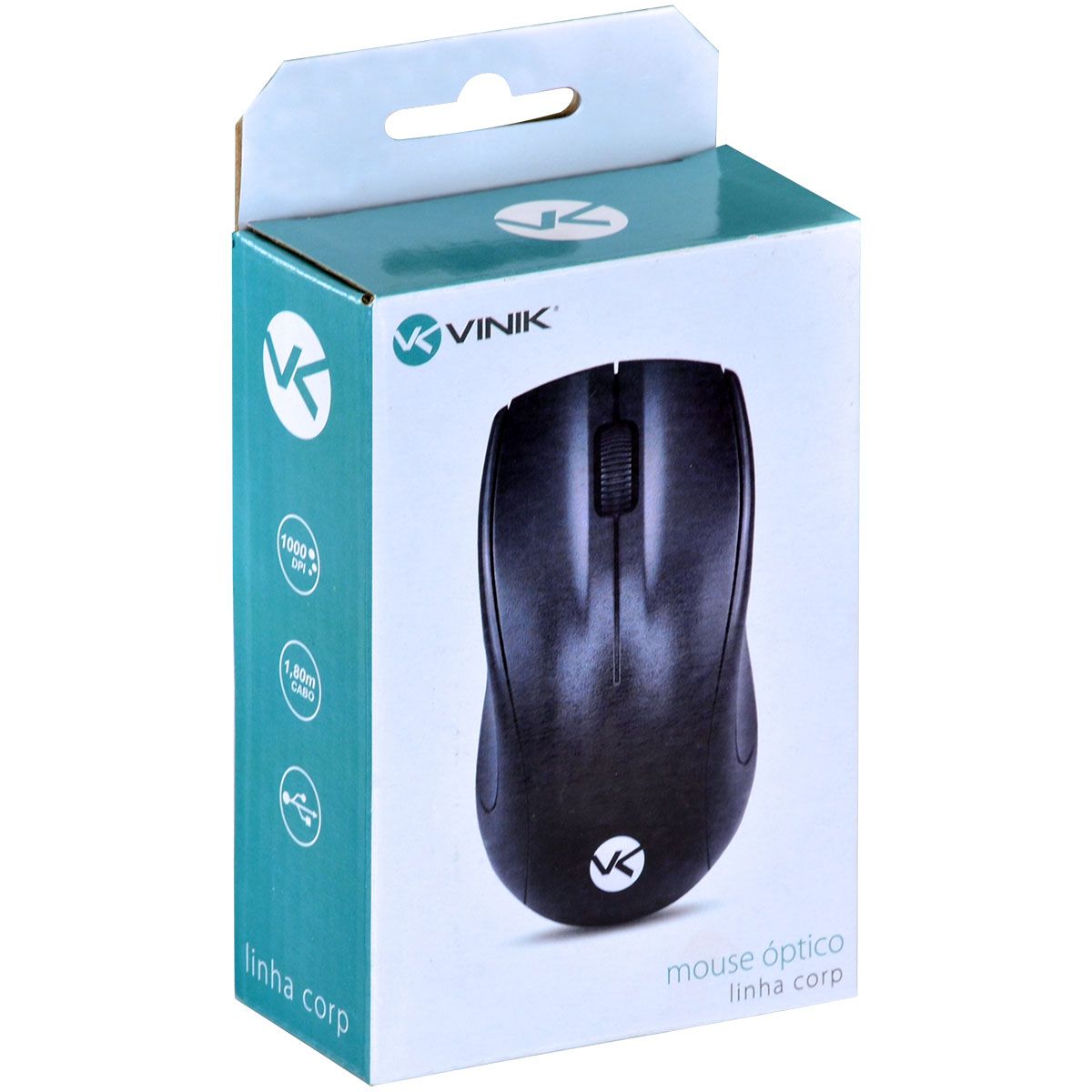 Mouse Óptico Corp - USB - Cabo 1.8mt - PRETO - CM100