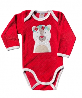 Body plush Best Club Baby vermelho com bordado tigre