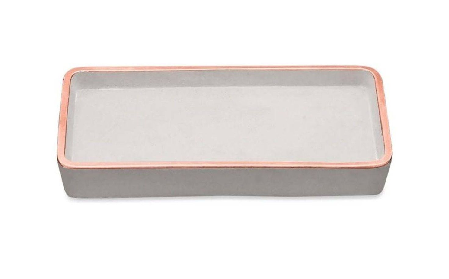 Bandeja de Cimento com Borda Rosé 24cm