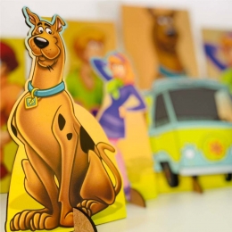 Kit 7 Totens de Mesa Decoração Festa + Mosaico MDF Scooby Doo