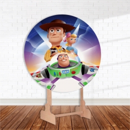 Painel Redondo em Tecido para festa aniversário veste fácil Toy Story