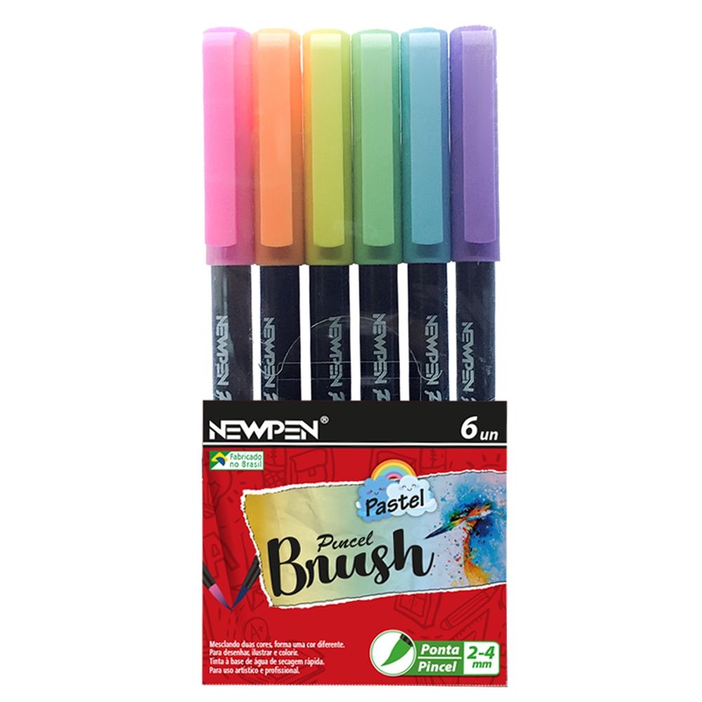 Brush Pen Pastel 6 Unidades NEWPEN