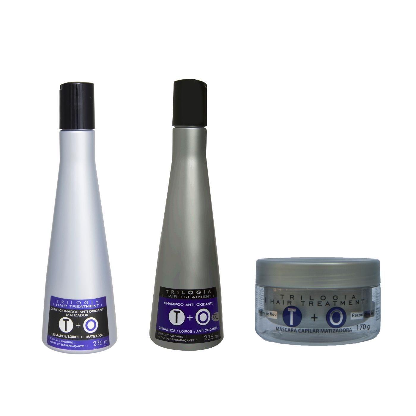 Kit Anti Oxidante Matizador Trilogia Shampoo Condicionador e Máscara