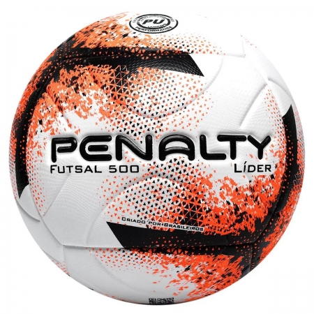 Bola de Futsal Penalty 500 Líder XXI Branco e Laranja