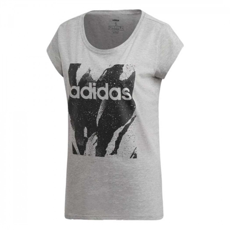 Camiseta Adidas AOP Tee Feminina Cinza e Preto