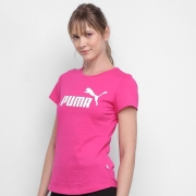 Camiseta Puma Essentials Logo Feminina Rosa