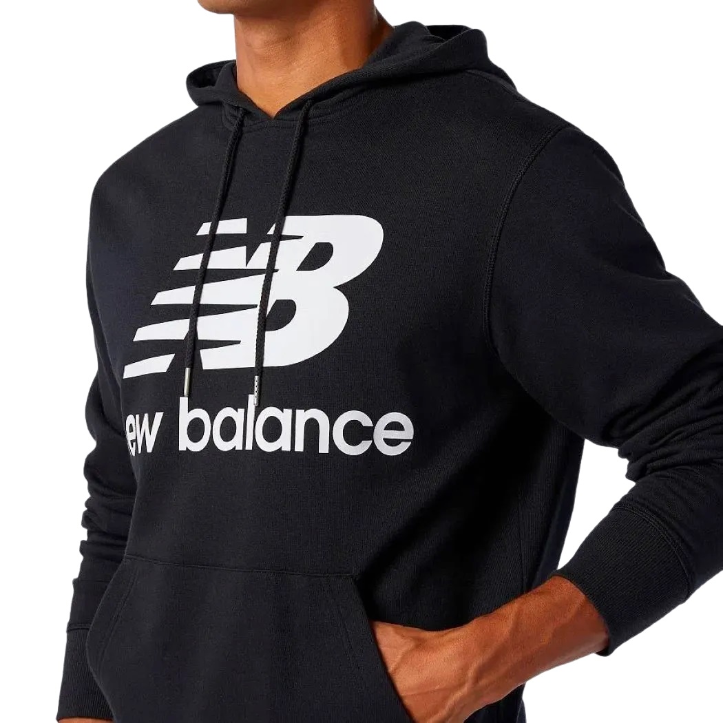 Moletom New Balance Logo Hoodie Masculino Preto e Branco