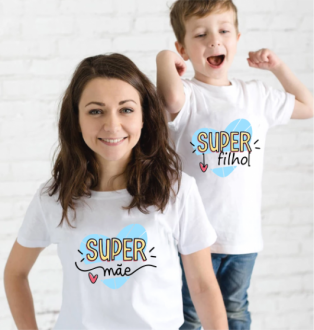 Kit Camiseta Personalizada Mãe e Filho - Super Mãe