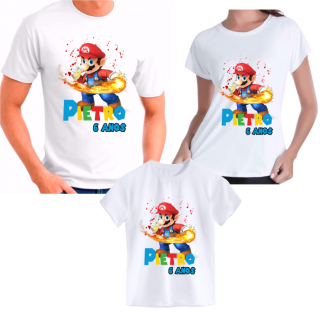 Kit Camiseta Personalizada Super Mario
