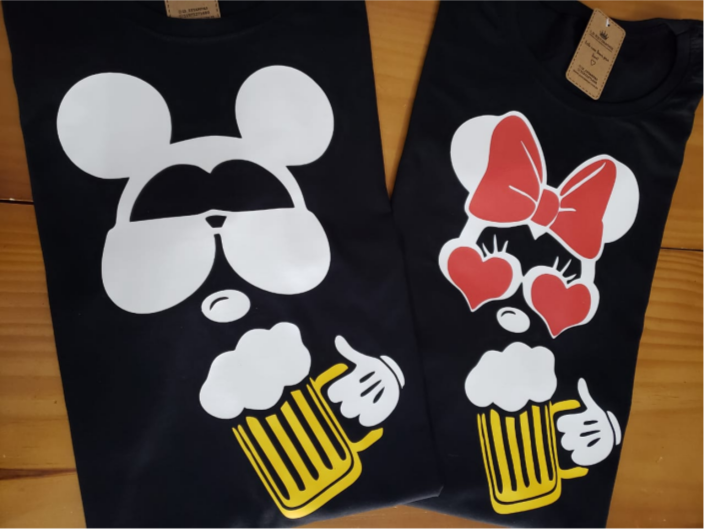 Camiseta Casal Minnie e Mickey Cerveja