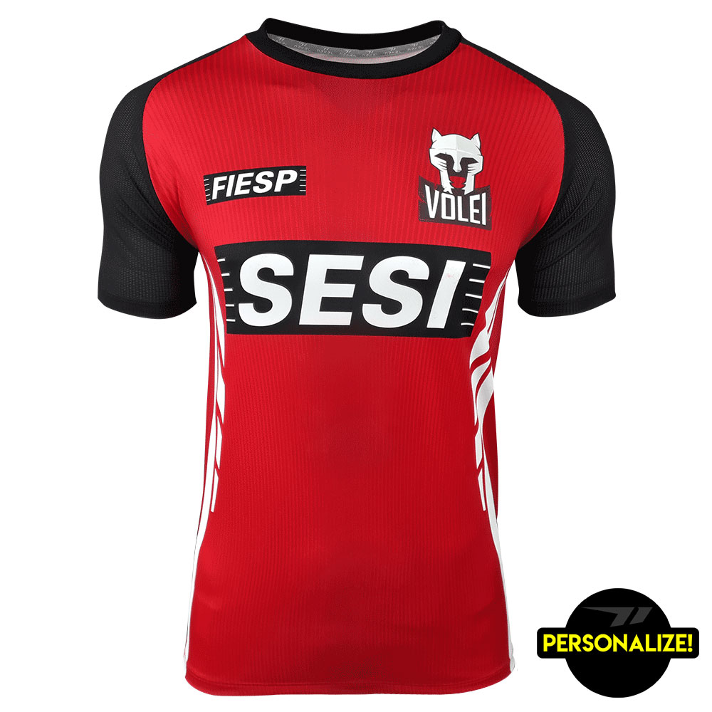 Camisa Oficial Vôlei SESI-SP Masculina 2021-22  -  Vermelha/Preta