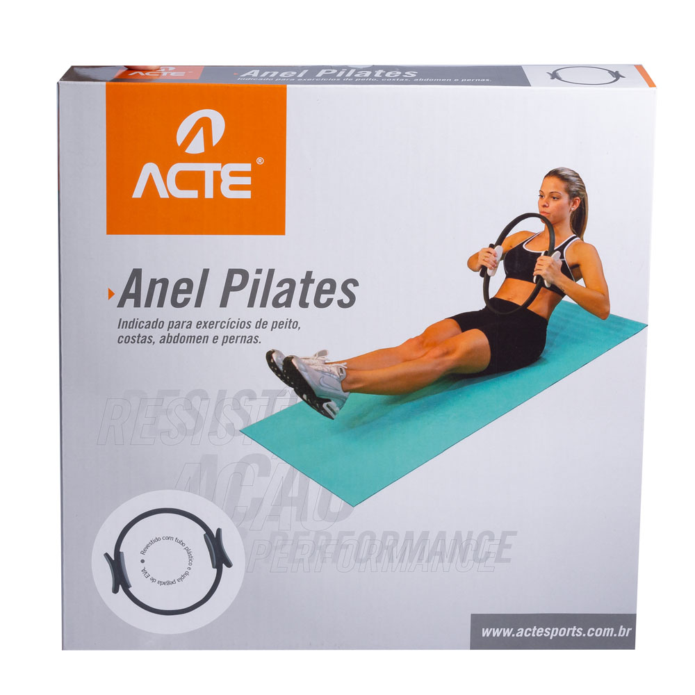 Anel de Pilates, Flexível, Pegada Macia, Cinza, T12, Acte Sports