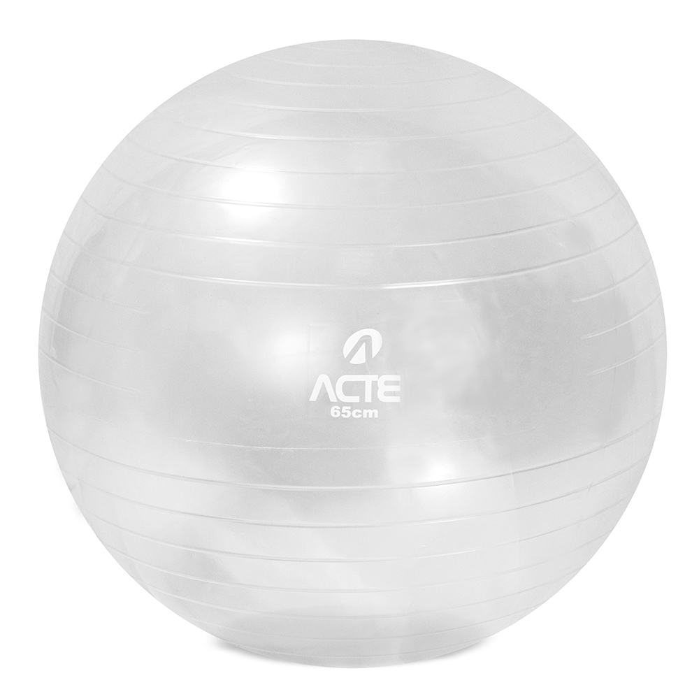 Bola de Pilates 65cm, Transparente, C/ Bomba de Ar, T9-T,  Acte Sports 