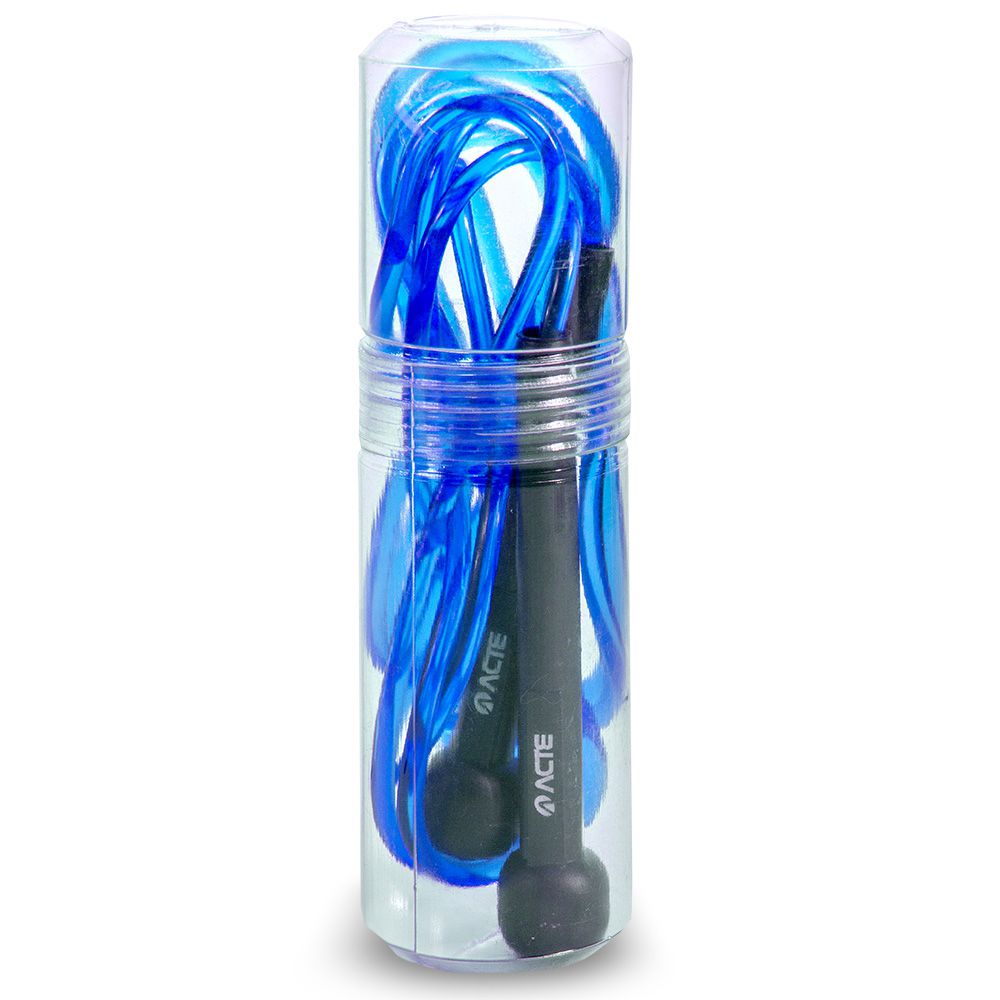 Corda de Pular no Tubo em PVC, 2,75 Mts, Ajustável, Azul, T96, Acte Sports 