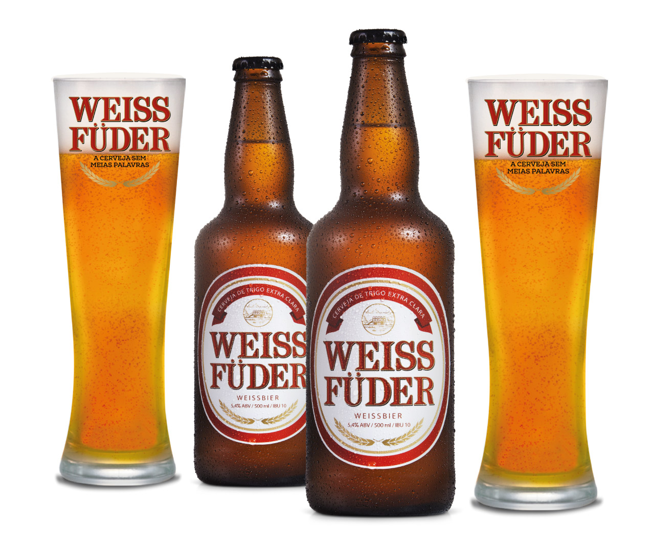 Combo cerveja Weiss Füder 2 garrafas + 2 copos