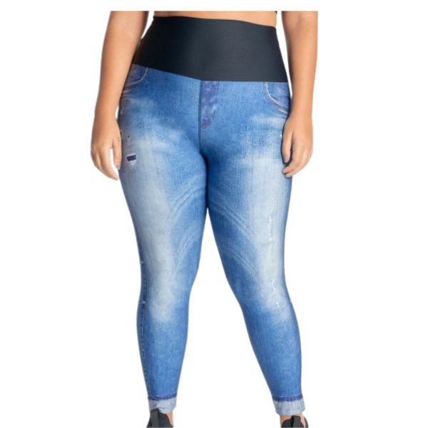Calça Live Legging Jeans Original Essential Feminina Plus Size  - Ferron Sport